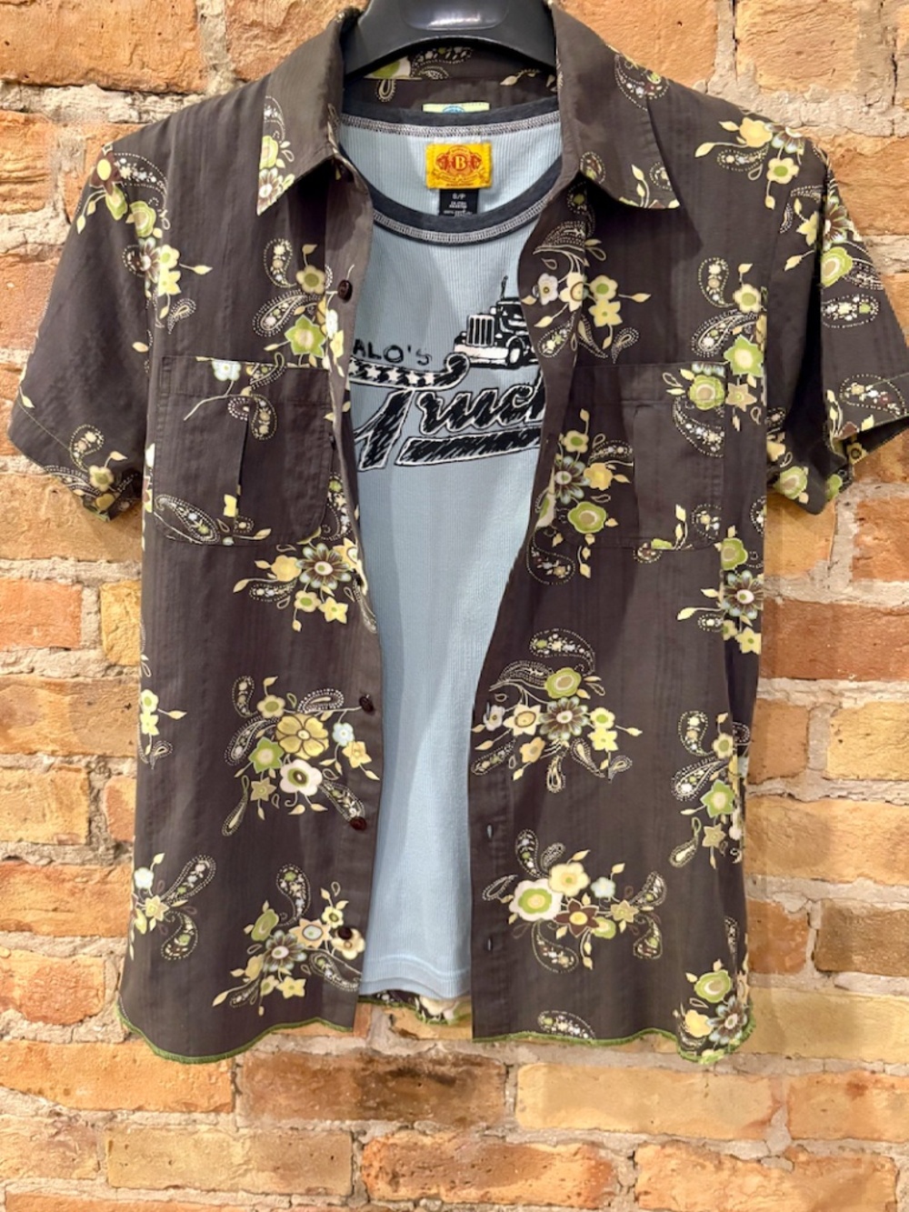 Buffalo Mens Retro Short Sleeve Button Down Shirt - Picture 7 of 8
